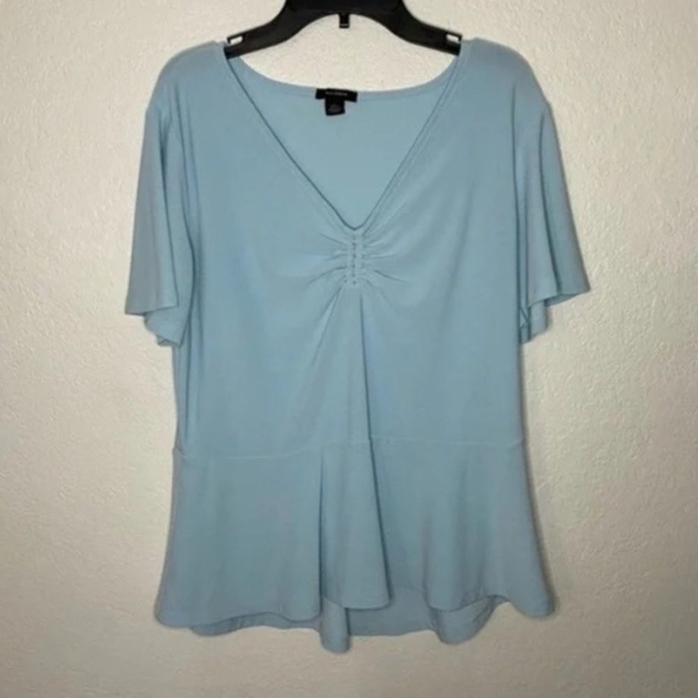 Halogen Light Blue Cinched Peplum Top​